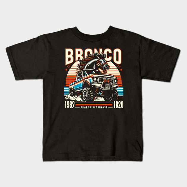 Retro Bronco Kids T-Shirt by Rizstor